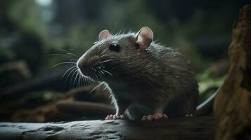 inquisitivo rata en un investigación ambiente ai generado foto