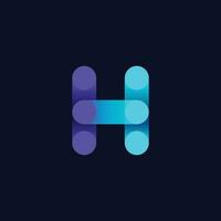 vector gradient h logo template