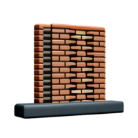 brick wall 3d rendering icon illustration png