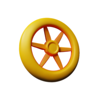 wheel 3d rendering icon illustration png