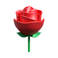 red rose 3d rendering icon illustration png