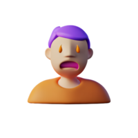 stress face 3d rendering icon illustration png