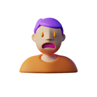 stress visage 3d le rendu icône illustration png