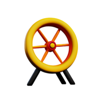 wheel 3d rendering icon illustration png