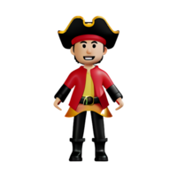 Pirate 3d rendering icon illustration png