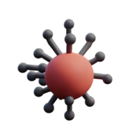 virus 3d rendering icon illustration png