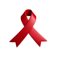red ribbon 3d rendering icon illustration png