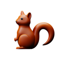 squirrel 3d rendering icon illustration png