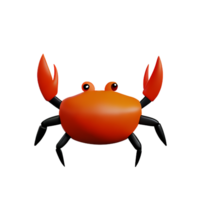 Crabe 3d le rendu icône illustration png