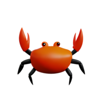 krabba 3d tolkning ikon illustration png