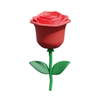 red rose 3d rendering icon illustration png