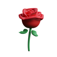 red rose 3d rendering icon illustration png