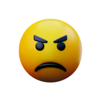 angry face 3d rendering icon illustration png