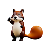 squirrel 3d rendering icon illustration png