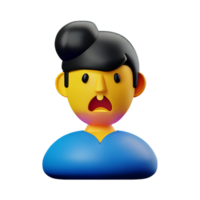 stress visage 3d le rendu icône illustration png