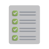 Checklist icon 3d task document check list. png