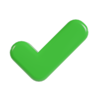 Check mark 3d icon green tick. png