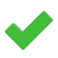 Check mark 3d icon green tick. png