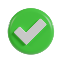 Check mark 3d icon green tick. png