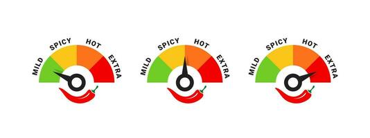 Spicy level. Food spiciness indicator. Spicy and hot. Vector scalable graphics