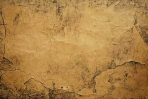 Distressed paper texture with rustic, darkened edges. AI Generated photo