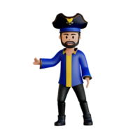 Pirate 3d rendering icon illustration png