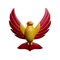 fågel Fenix 3d tolkning ikon illustration png