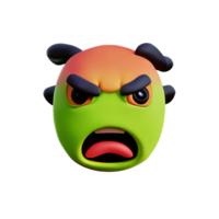 angry face 3d rendering icon illustration png