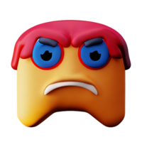 angry face 3d rendering icon illustration png