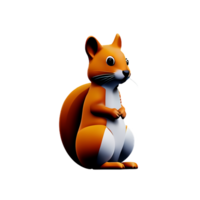 squirrel 3d rendering icon illustration png