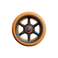 wheel 3d rendering icon illustration png