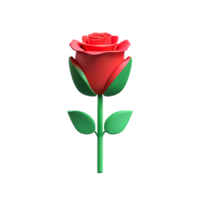 red rose 3d rendering icon illustration png