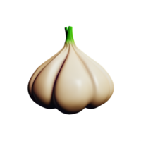 garlic 3d rendering icon illustration png