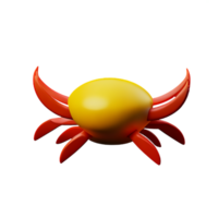 Crabe 3d le rendu icône illustration png