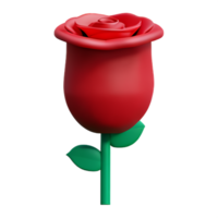 red rose 3d rendering icon illustration png