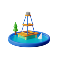 lake 3d rendering icon illustration png