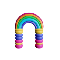 boho arco iris 3d representación icono ilustración png