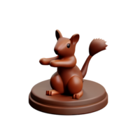 squirrel 3d rendering icon illustration png