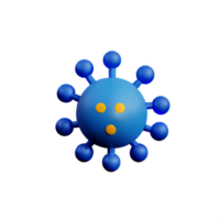 virus 3d rendering icon illustration png