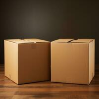 two cardboard box 3d illustration photo