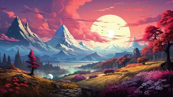 ice mountain beautiful view background illustration photo
