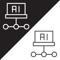 Ai network icon. AI Network vector icon from Artificial Intelligence collection. Outline style Artificial Intelligence Network icon.