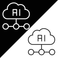 Cloud Computing AI Icon. Cloud Computing vector icon from Artificial Intelligence collection. Outline style Cloud Computing AI icon.