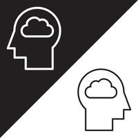 Man Head in cloud icon. Man head and cloud vector icon from Artificial Intelligence collection. Outline style Man head with cloud icon.