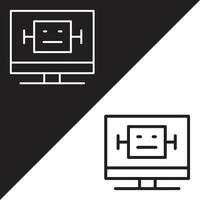 Computer, Monitor or TV icon. Robot in Computer vector icon from Artificial Intelligence collection. Outline style Monitor,Computer or TV icon.