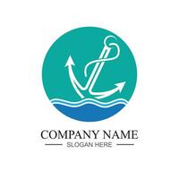 Anchor logo icon design template vector