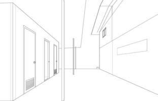 3D illustration of building project vector