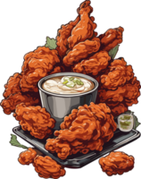 Crispy Satisfaction Celebrating the Joy of Korean Fried Chicken AI Generative png