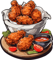 Crispy Satisfaction Celebrating the Joy of Korean Fried Chicken AI Generative png