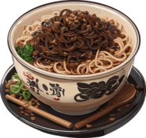 jajangmyeon Krönikeböckerna en gastronomisk resa med spaghetti ai generativ png